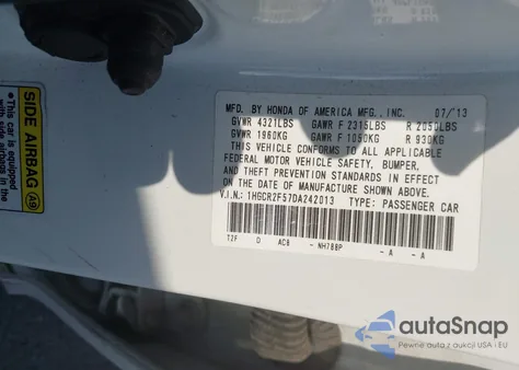 2013 Honda Accord Sport from USA, damaged, VIN 1HGCR2F57DA242013